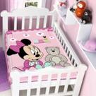 Cobertor infantil minnie e urso - 90 x 1,10 - rosa - jolitex