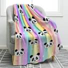 Cobertor Jekeno Cartoon Panda Rainbow 100% poliéster 130x150cm Cobertor Jekeno Cartoon Panda Rainbow 100% poliéster 130x150cm