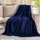 Cobertor JIAHANNHA Fleece Plush azul marinho 127x152cm