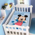 Cobertor Jolitex De Berço Mickey Azul Passinho