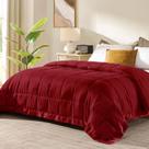 Cobertor king-size de luxo com acabamento em cetim vermelho
