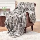 Cobertor Krifey Faux Fur Super Soft Cozy Marbled Grey