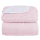 Cobertor laço bebê microfibra plush sherpam rosa 90cmx110cm
