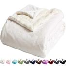 Cobertor LBRO2M Sherpa Fleece Twin Size Super Soft Ivory
