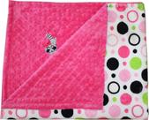 Cobertor Lil' Cub Hub Minky Hot Pink Circles Print Cobertor Lil' Cub Hub Minky Hot Pink Circles Print