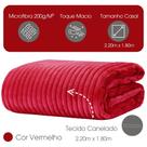 Cobertor Manta Casal Soft Canelada 2,20m x 1,80m Califórnia Cor Vermelho