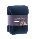 Cobertor Manta Microfibra - Casal - Liso - Marinho - 1,80m x 2,20m - Rozac