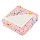 Cobertor Manta para Bebê Estampado com Sherpa Microfibra Antialérgico 80X86cm