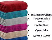 Cobertor Manta Solteiro Microfibra Cor Lisas Inverno Grossa