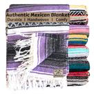 Cobertor mexicano Del Mex 178x127 cm, tecido à mão, lavanda