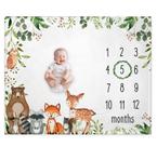 Cobertor Milestone mensal RICEFINE Woodland Baby 50x40cm