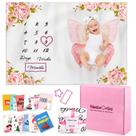 Cobertor Milestone Nestworthy Baby Girl 153x102cm de lã macia