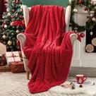 Cobertor MIULEE Red Throw 127x178 cm Canelado Fleece Cozy