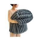 Cobertor Multifuncional De Cor Sólida Com Listras Largas E Espessas, Capa De Lençol, Cobertor Para