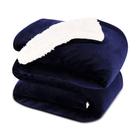 Cobertor NANPIPER Warm Sherpa Fleece King Size azul marinho