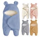 Cobertor Nunibum Baby Swaddle com capuz de pelúcia para recém-nascidos de 0 a 6 meses
