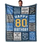 Cobertor Nuritus, presente de aniversário de 80 anos para homens e mulheres, 50x60cm