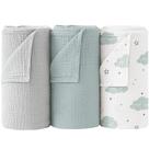 Cobertor para bebês Bearmoss 102 x 97 cm, pacote com 3 unidades, macio Cobertor para bebês Bearmoss 102 x 97 cm, pacote com 3 unidades, macio