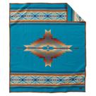 Cobertor Pendleton Jacquard de Lã Virgem 163x203 cm Turquesa