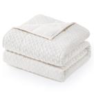Cobertor pesado Wemore Minky Dot para adultos Queen 6,8 kg branco
