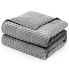 Cobertor pesado Wemore Minky Dot para adultos Twin 6,8 kg cinza
