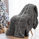 Cobertor pesado Wemore Shaggy Long Fur Faux Fur 6,8 kg cinza