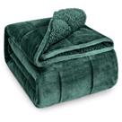 Cobertor pesado Wemore Sherpa Fleece para adulto de 6,8 kg verde