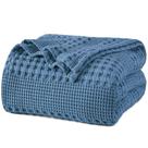 Cobertor PHF 100% algodão Waffle Weave King Size Captain's Blue