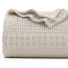 Cobertor PHF 100% algodão Waffle Weave, tamanho duplo, linho natural