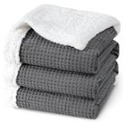 Cobertor PHF Waffle Sherpa King Size 264x228cm de pelúcia de luxo
