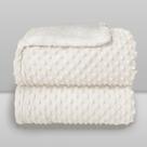 Cobertor Plush com Sherpa Dots Branco - Laço Bebê