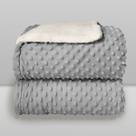 Cobertor Plush com Sherpa Dots Cinza - Laço Bebê