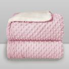 Cobertor Plush com Sherpa Dots Rosa Bebe - Laço Bebê