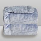 Cobertor Plush com Sherpa Ferrete Azul - Laço Bebê