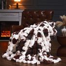 Cobertor PLUUSHUU Faux Fur Fluffy 150x125cm com estampa de vaca
