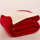 Cobertor Polaris Queen Sherpa Toque Lã De Carneiro e Manta Fleece 1 Peça - Vermelho