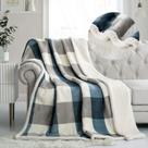 Cobertor PU MEI Sherpa Fleece reversível 150x200cm cinza-azul macio Cobertor PU MEI Sherpa Fleece reversível 150x200cm cinza-azul macio