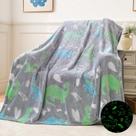 Cobertor QSTEHEML Dinosaur Glow in Dark 127x152 cm Soft Kids