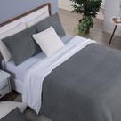 Cobertor Queen Canada Mantinha/Sherpa 3 Peças - Cinza Escuro