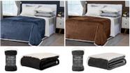 Cobertor Queen Manta Flannel Liso/sherpa Soft Aveludado