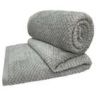 Cobertor Queen Popcorn Manta Flannel Extra Macia - Cinza - 100% Poliéster