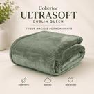 Cobertor Queen Ultrasoft Dublin Verde Louro Toque Aveludado Macio e Confortável 1 Peça