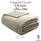 Cobertor Queen Velour Premium Manta Microfibra Bege
