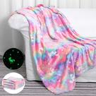 Cobertor SALIMAH Glow in The Dark Unicorn para meninas de 1 a 10 anos