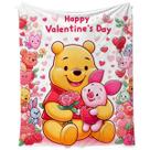 Cobertor SANMU Flannel Soft Anime Pooh Bear Piglet 300g