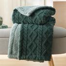Cobertor Sherpa Fleece Bedsure Twin Size - Verde Escuro