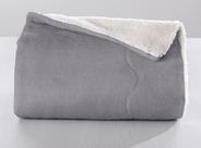 Cobertor Sherpa Queen 235 x 260cm Cinza Cromo Hedrons