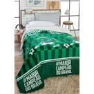Cobertor Solteiro com Sherpa Palmeiras 1,50x2,00m Jolitex