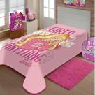 Cobertor Solteiro Raschel Plus 1,50 X 2,00m Juvenil Disney Jolitex Barbie