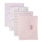 Cobertor Spasilk Receiving Baby 100% algodão, flanela, 30x30", pacote com 4 unidades, rosa